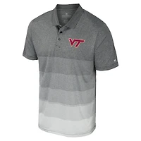 Men's Colosseum Gray Virginia Tech Hokies Striped Mesh Polo