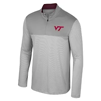 Men's Colosseum Gray Virginia Tech Hokies Tuck Quarter-Zip Top