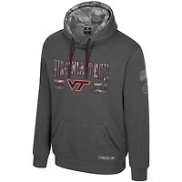 Sweat à capuche Colosseum Heather Charcoal Virginia Tech Hokies Operation Hat Trick Squad pour homme