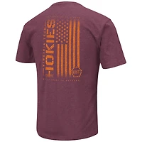 Men's Colosseum Heather Maroon Virginia Tech Hokies OHT Military Appreciation Flag 2.0 T-Shirt