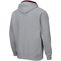 Men's Colosseum Heathered Gray Virginia Tech Hokies Arch & Logo 3.0 Full-Zip Hoodie
