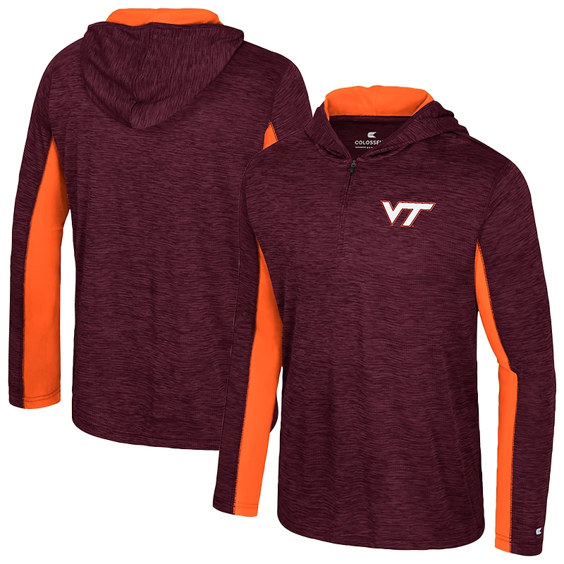 Men's Colosseum Maroon Virginia Tech Hokies Always Sunny Quarter-Zip Hoodie