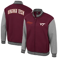 Veste universitaire zippée Ambi-Turner pour homme Colosseum Bordeaux Virginia Tech Hokies