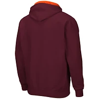 Men's Colosseum Maroon Virginia Tech Hokies Arch & Logo 3.0 Full-Zip Hoodie