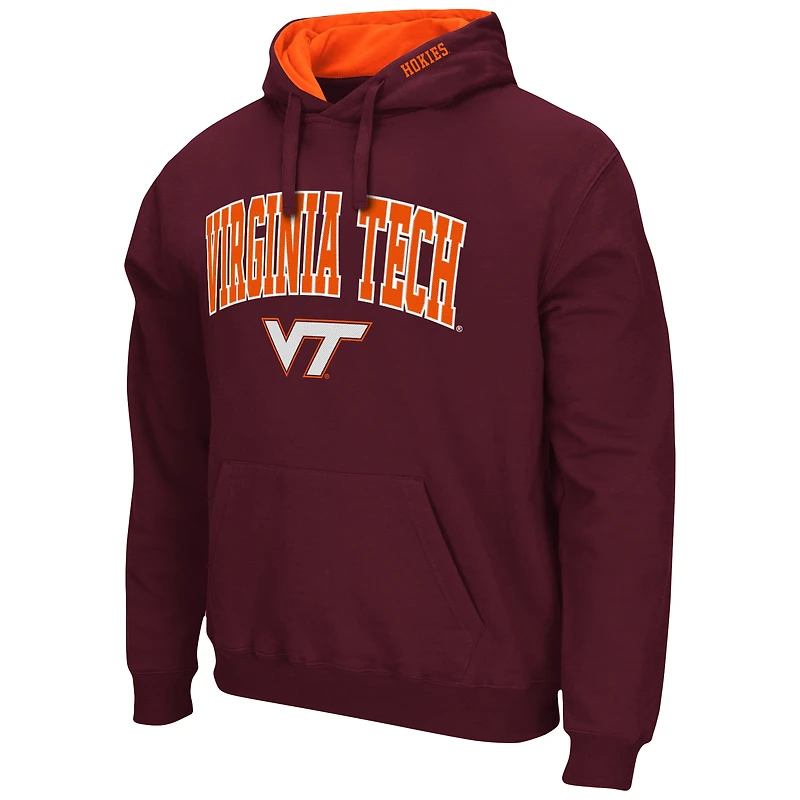 Men's Colosseum Maroon Virginia Tech Hokies Arch & Logo 3.0 Pullover Hoodie