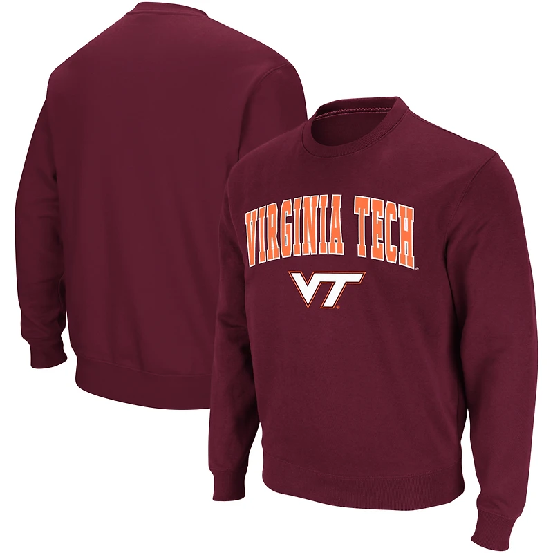 Colosseum Virginia Tech Hokies Arch & Logo Crew Neck Sweatshirt Homme