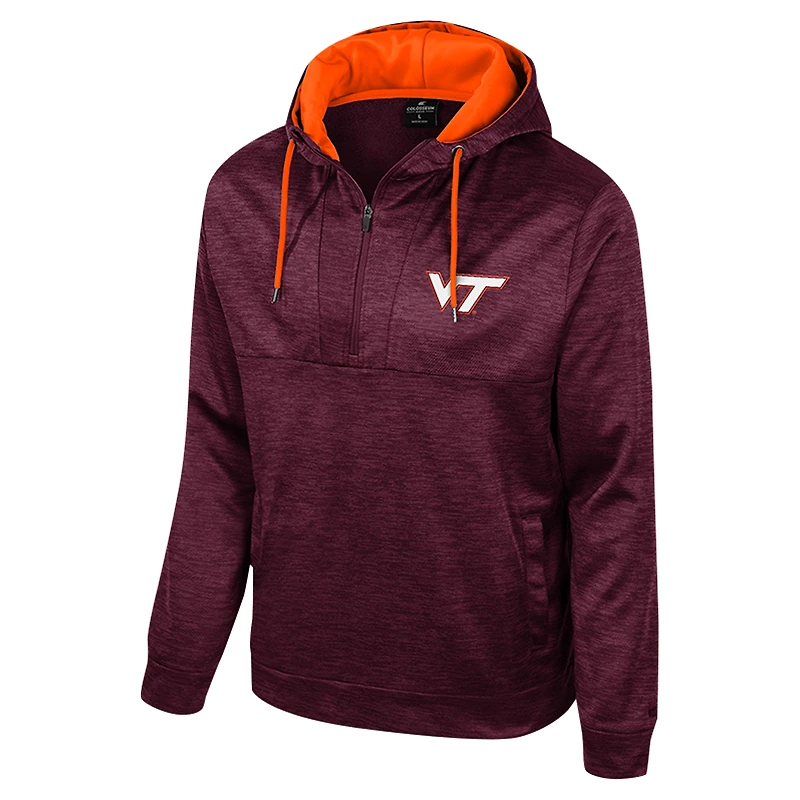 Sweat à capuche demi-zip Cypher pour homme Colosseum Maroon Virginia Tech Hokies