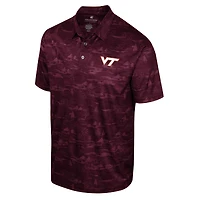 Men's Colosseum Maroon Virginia Tech Hokies Daly Print Polo