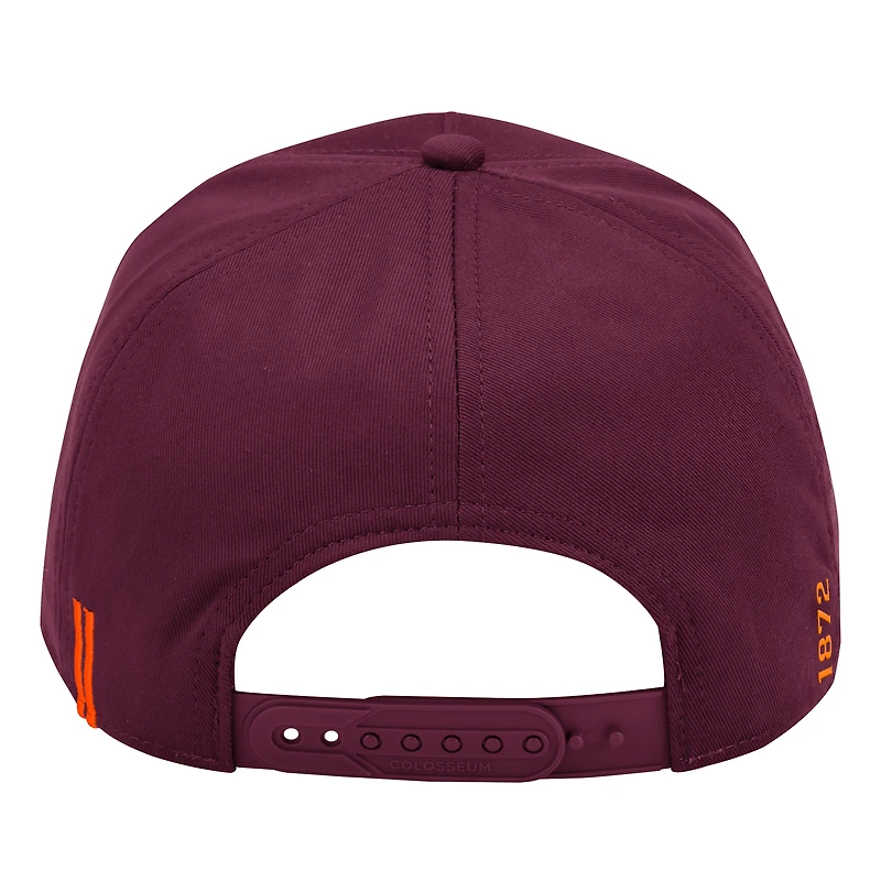 Casquette ajustable Colosseum Maroon Virginia Tech Hokies Hits the Road Podium pour homme