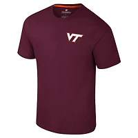 T-shirt Colosseum Maroon Virginia Tech Hokies Logo Lockup 2-Hit Active Blend pour hommes
