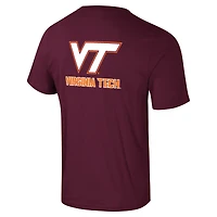 T-shirt Colosseum Maroon Virginia Tech Hokies Logo Lockup 2-Hit Active Blend pour hommes