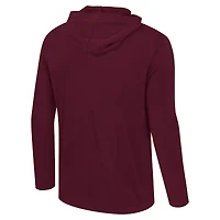T-shirt à capuche manches longues avec logo Colosseum Maroon Virginia Tech Hokies Lockup Active Blend pour hommes
