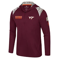 Men's Colosseum Maroon Virginia Tech Hokies OHT Military Appreciation Quarter-Zip Hoodie Jacket