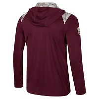 Men's Colosseum Maroon Virginia Tech Hokies OHT Military Appreciation Quarter-Zip Hoodie Jacket