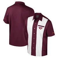 Chemise boutonnée de bowling Virginia Tech Hokies Strike pour homme, bordeaux Colosseum
