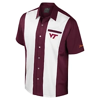 Chemise boutonnée de bowling Virginia Tech Hokies Strike pour homme, bordeaux Colosseum
