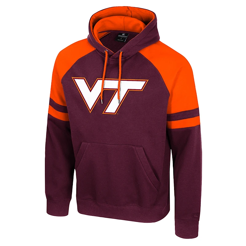 Men's Colosseum  Maroon Virginia Tech Hokies Todd Raglan Pullover Hoodie