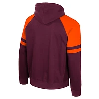 Men's Colosseum  Maroon Virginia Tech Hokies Todd Raglan Pullover Hoodie