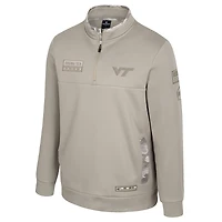 Men's Colosseum Oatmeal Virginia Tech Hokies Operation Hat Trick Battalion Quarter-Zip Pullover