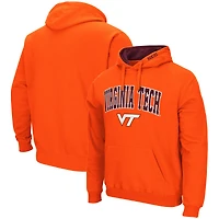 Men's Colosseum Heather Gray Virginia Tech Hokies Arch & Logo 3.0 Pullover Hoodie