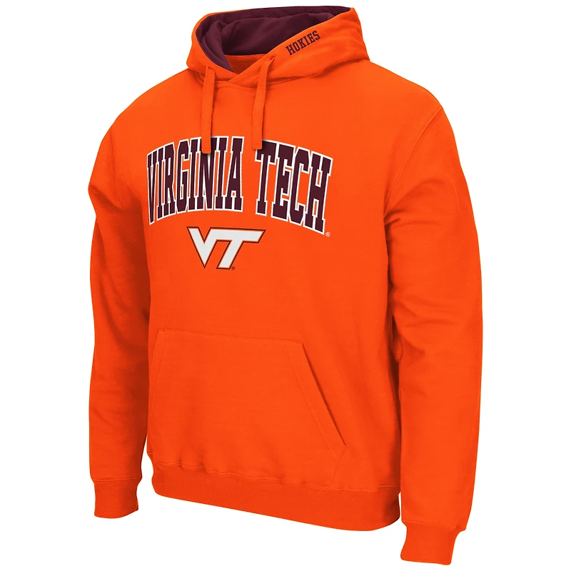 Men's Colosseum Orange Virginia Tech Hokies Arch & Logo 3.0 Pullover Hoodie