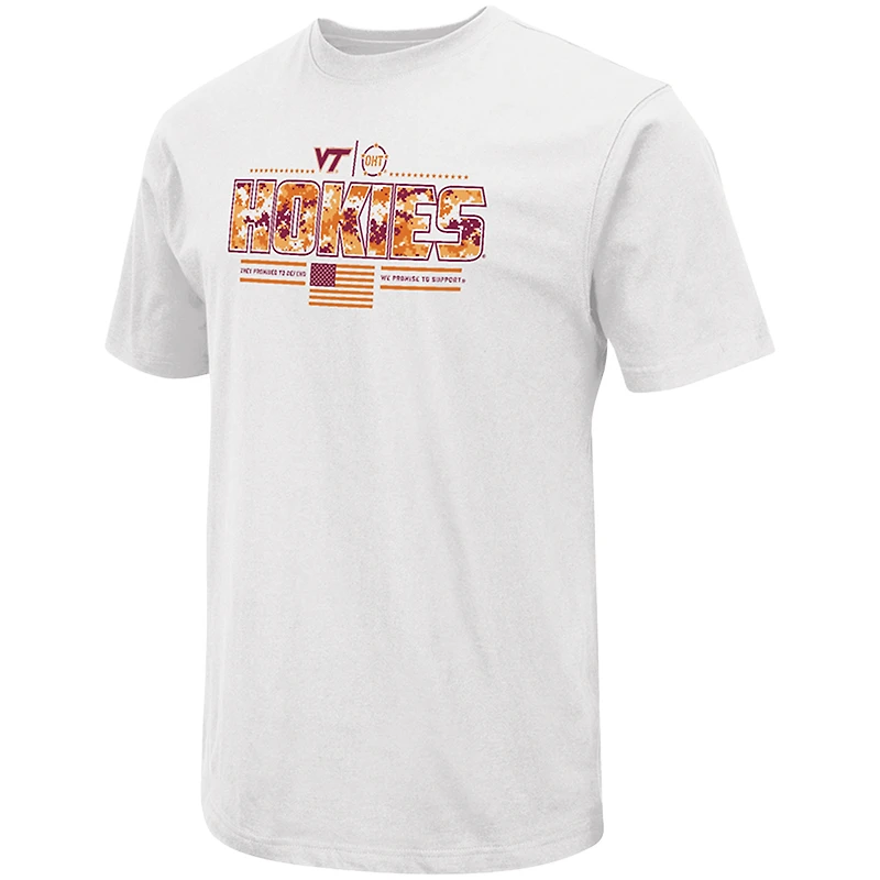 Men's Colosseum  White Virginia Tech Hokies OHT Military Appreciation Effect T-Shirt