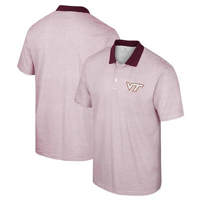 Men's Colosseum White Virginia Tech Hokies Print Stripe Polo