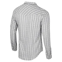 Men's Colosseum x Wrangler White Virginia Tech Hokies Plaid Window Pane Long Sleeve Full-Snap Shirt