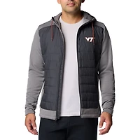 Veste à capuche hybride entièrement zippée Columbia Virginia Tech Hokies Out-Shield pour homme, gris