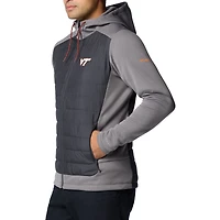 Veste à capuche hybride entièrement zippée Columbia Virginia Tech Hokies Out-Shield pour homme, gris