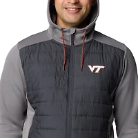 Veste à capuche hybride entièrement zippée Columbia Virginia Tech Hokies Out-Shield pour homme, gris