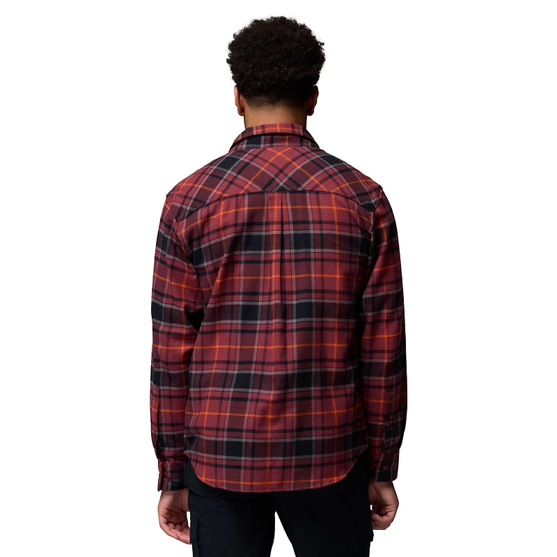 Chemise boutonnée à manches longues en flanelle Omni-Wick pour homme, couleur marron Columbia Virginia Tech Hokies Flare Gun