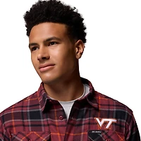 Chemise boutonnée à manches longues en flanelle Omni-Wick pour homme, couleur marron Columbia Virginia Tech Hokies Flare Gun