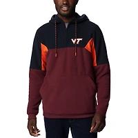 Sweat à capuche quart de zip Columbia Maroon Virginia Tech Hokies Lodge pour hommes