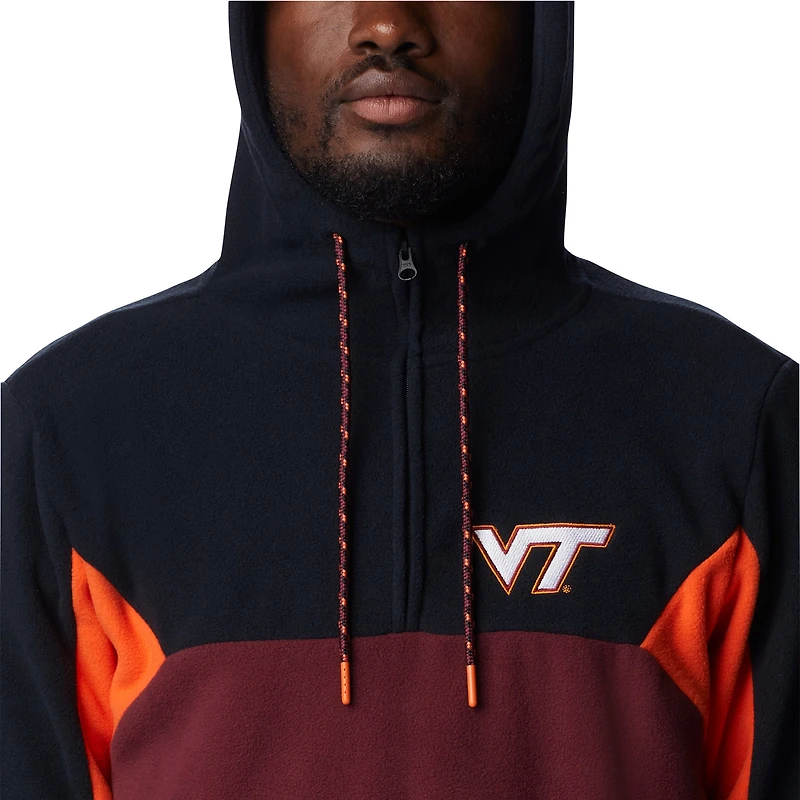 Sweat à capuche quart de zip Columbia Maroon Virginia Tech Hokies Lodge pour hommes