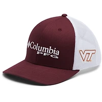 Casquette réglable Columbia Maroon Virginia Tech Hokies PFG Snapback pour hommes