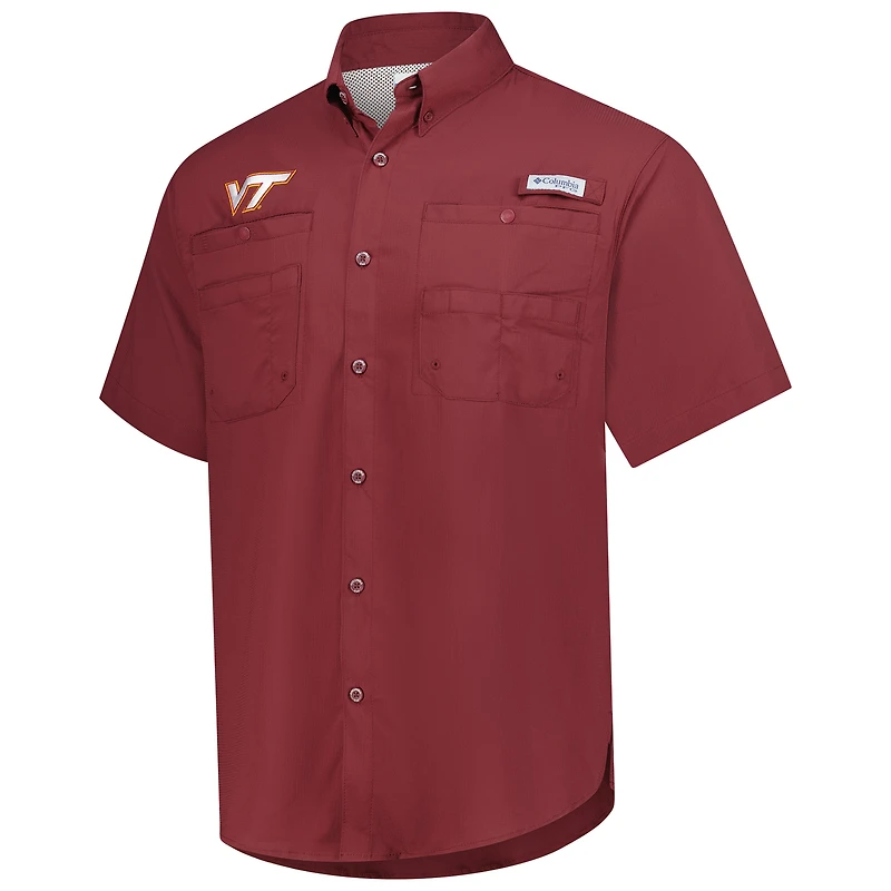 Chemise boutonnée Tamiami Omni-Shade marron Columbia pour homme, Virginia Tech Hokies
