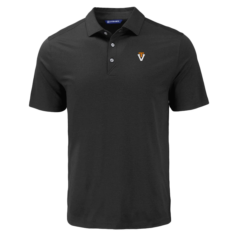 Men's Cutter & Buck Black Virginia Tech Hokies Coastline Epic Comfort Eco Recycled Polo