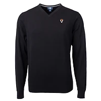 Men's Cutter & Buck Black Virginia Tech Hokies Lakemont Tri-Blend V-Neck Pullover Sweater