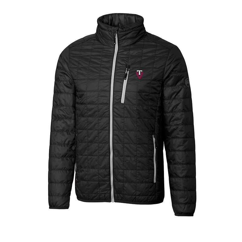 Doudoune isolante entièrement zippée Rainier PrimaLoft Eco pour homme, noire, avec logo de l'équipe Virginia Tech Hokies, coupe-vent et coupe-vent, grande taille