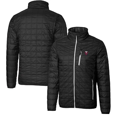 Men's Cutter & Buck Black Virginia Tech Hokies Team Logo Big Tall Rainier PrimaLoft Eco Insulated Full-Zip Puffer Jacket