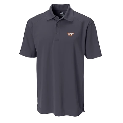 Polo DryTec Genre gris pour homme, modèle Cutter & Buck, des Virginia Tech Hokies, de grande taille