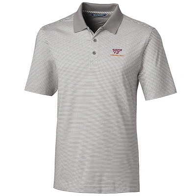 Polo gris à rayures ton sur Virginia Tech Hokies Big & Tall pour homme Cutter Buck