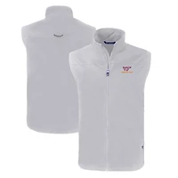 Gilet zippé intégral Cutter & Buck Gray Virginia Tech Hokies Charter Eco Recycled pour homme