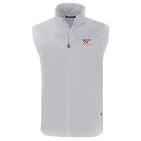Men's Cutter & Buck  Gray Virginia Tech Hokies Charter Eco Recycled Full-Zip Vest