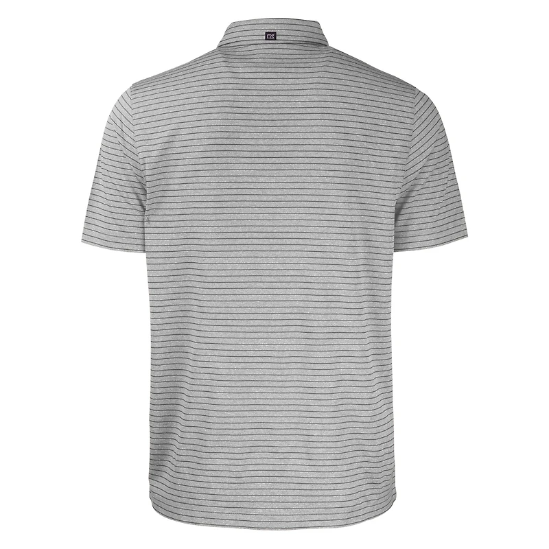 Polo Cutter & Buck pour homme, couleur bordeaux chiné Virginia Tech Hokies Forge Eco, à rayures chinées extensibles et recyclées