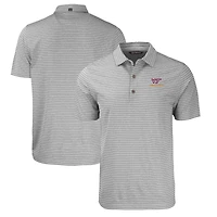 Men's Cutter & Buck  Heather Gray Virginia Tech Hokies Forge Eco Heathered Stripe Stretch Recycled Polo