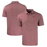 Polo Cutter & Buck Forge Eco Double Stripe Stretch en tissu recyclé bordeaux pour homme
