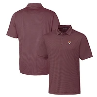 Polo à rayures fines Cutter & Buck Forge pour homme, couleur bordeaux, Virginia Tech Hokies.