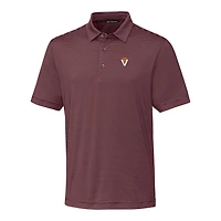 Men's Cutter & Buck Maroon Virginia Tech Hokies Forge Pencil Stripe Stretch Polo